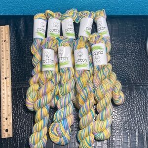 9 NWT (~450g+ total) 100% Cotton Yarn Skeins ~49g Each Color: Tropical Fish